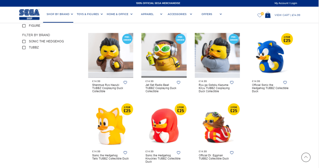 SEGA shop screenshot 