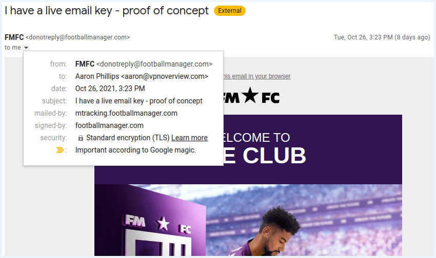 SEGA Europe Security Breach Email