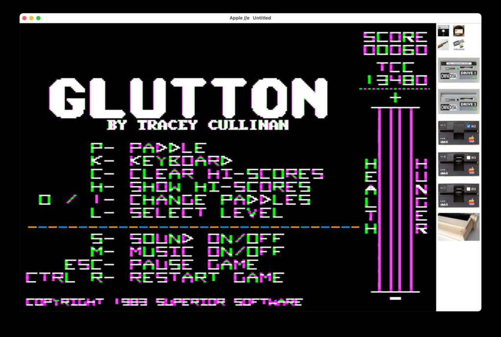 glutton title screen by Tracey Cullinan 