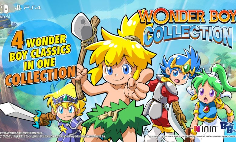 Wonder Boy characters next to logo