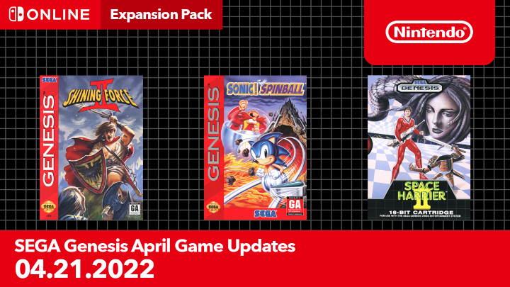 SEGA Genesis Nintendo Switch Online Games, April 2022
