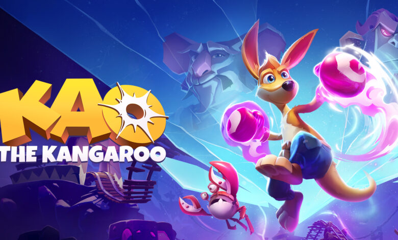 Kao the Kangaroo logo with the titular character on the right
