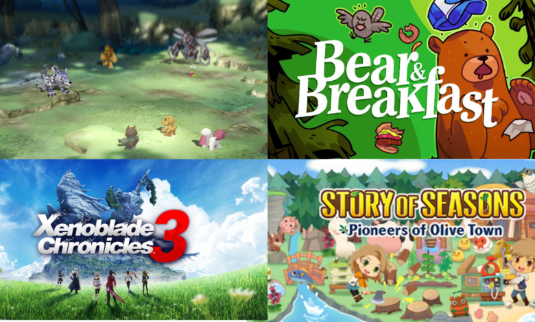 Digimon Survive Bear and Breakfast Xenoblade Chronicles 3 Story of Seasons Pioneers of Olive Town