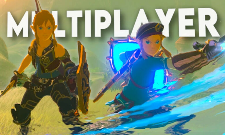 Breath of the Wild multiplayer mod thumbnail with two Links